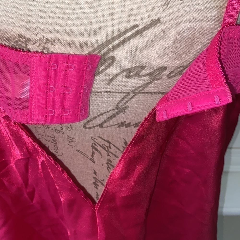 Cacique hot pink black lace babydoll chemise - Picture 8 of 12
